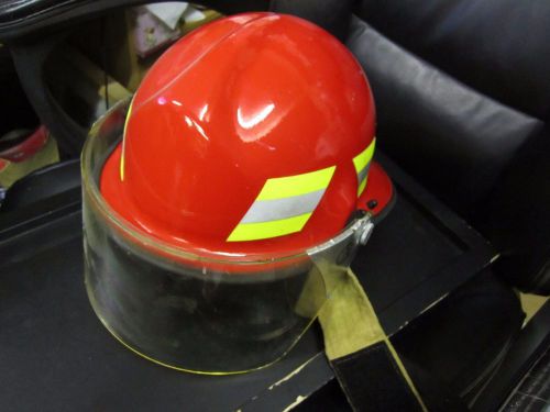 RED Firefighter Helmet Paul Conway USED