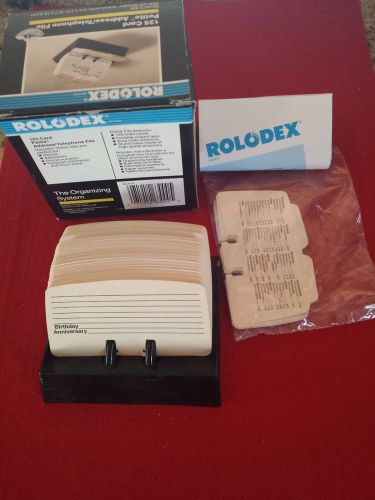 Rolodex Petite Open Tray 125 Card Address Telephone File Organizer Black S300