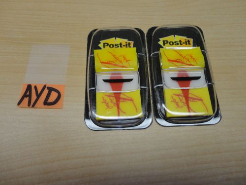 2 x 50 Post It Flags, Sign Here 25.4mm x 43.2mm Ref 680-9  AYD