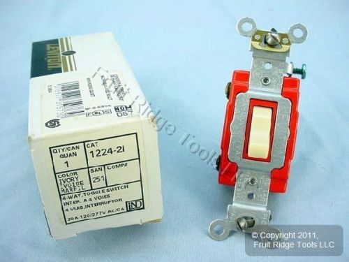 New Leviton Ivory INDUSTRIAL 4-WAY Toggle Wall Light Switch 20A 1224-2I Boxed