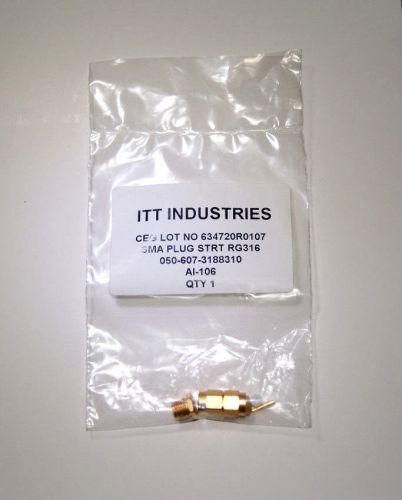 1x nos itt/cannon 050-607-3188310 sma male clamp connector for rg316, rg188, etc for sale