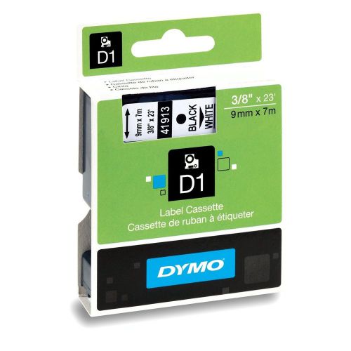 Dymo standard d1 self-adhesive polyester tape for label makers 3/8-inch black... for sale