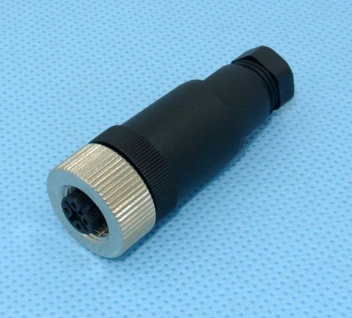 M12 Thread Locking Connector Female 4pin assembly connector Type B polarized