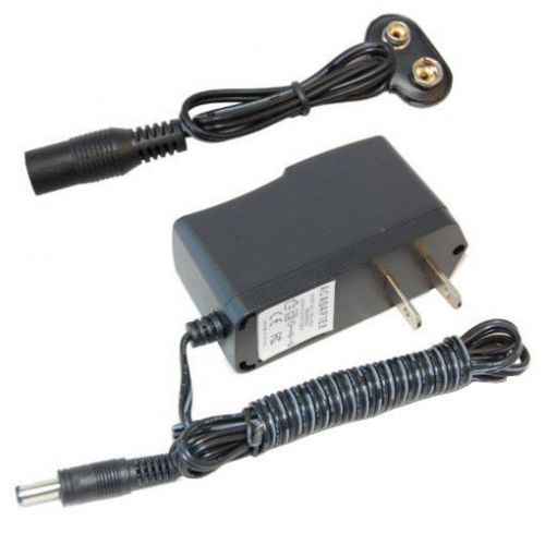 9v battery snap connector &amp; ac adapter fits radio / square 6hr61 6kr61 6lr61 pp3 for sale