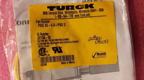 Turck Cable PKG 3Z-0.5-PSG3   Ident No. U2134-05  ***Free Shipping***