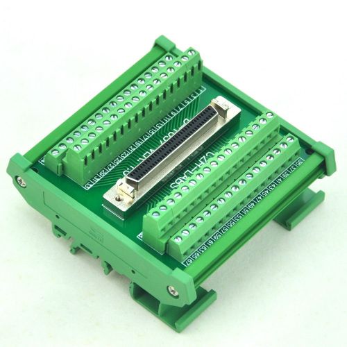 DIN Rail Mount 68-pin Half-Pitch/0.05&#034; D-SUB Female Interface Module, DSUB, SCSI