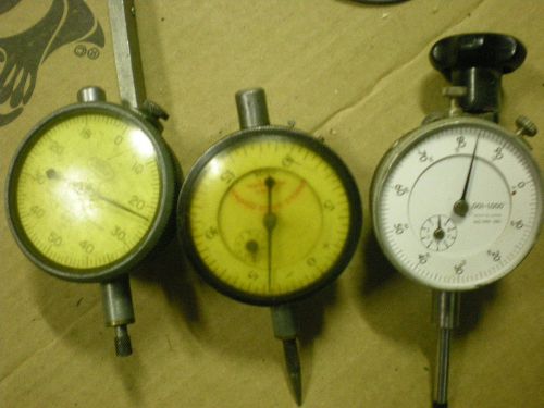 Lot of 3 Vintage dial indicators Federal Ford .001, .0005