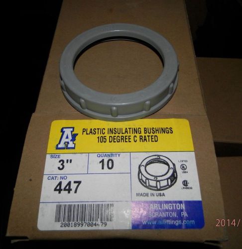 Box of 100 3&#034; arlington 447 plastic fiber insulating bushing 105 degree c for sale