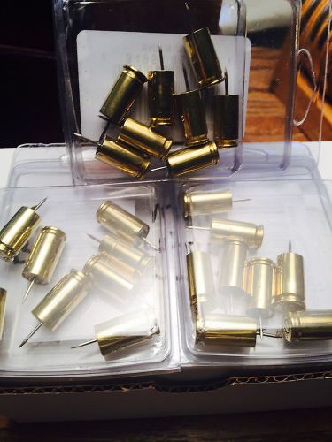 Eight Brand New 9mm Brass Bullet Push Pins Thumb Tacks Cork Board Pins