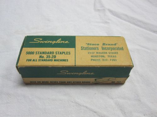 Swingline 747 box of staples 5000 standard no 35-2D almost full box vintage
