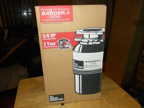 New BADGER 5 PLUS In-Sink-Erator 5/8 HP Heavy Duty Garbage Disposal