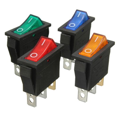 Snap-In LED illuminated 3 Pins ON/OFF Rocker Switch Control Car Boat Dashboard
