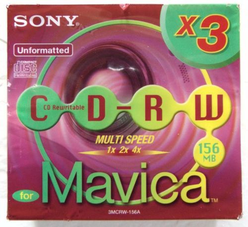 3-Pack Sony 3MCRW-156A MAVICA Unformatted Rewritable 8CM CD-RW 156MB