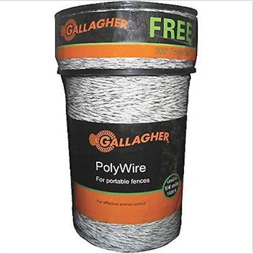 BRAND NEW Gallagher G620300 Electric Polywire Fence Combo Roll 1620-Feet White