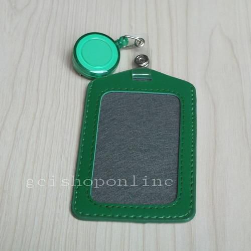 One Set Vertical ID Card Badge Holder + badge Reel for Reel Retractable Lanyard