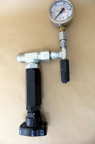 New high pressure monitor valve assem 5000 psi flutec valve noshok gauge no res! for sale