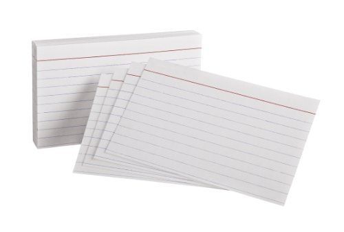 Oxford 3x5 heavy weight ruled index card, white, 100 count (63500) for sale