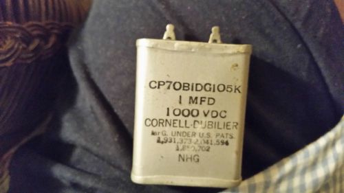 Pair Cornell Dubilier NOS 1 MFD 1000 VDC NHG Oil Can Capacitors 