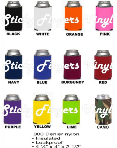 Can KOOZIES Cozy PERSONALIZE YOUR OWN! Choose ANY Color! INSULATED COLLAPSIBLE