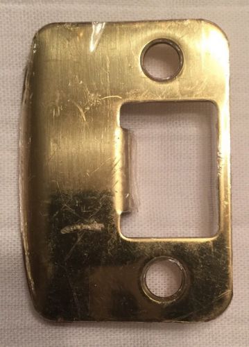 Schlage Strikeplate - Rounded Edges - Polished Brass - New