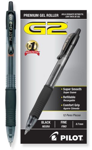 Pilot g2 retractable gel ink rolling ball pen fine point black 12-pack (31020) for sale