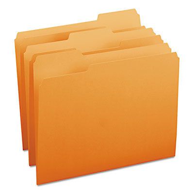 File Folders, 1/3 Cut Top Tab, Letter, Orange, 100/Box, 1 Box, 100 Each per Box