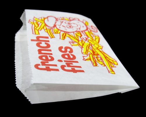 50 Count Large Paper French Fry Bags 5.5&#034; x 1&#034; x 4&#034;