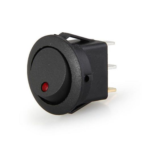 2x small black rounded rocker switch red led indicator light on/off bolt-on mini for sale