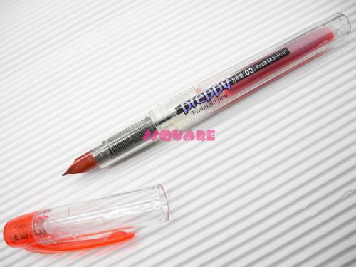 5 x Platinum Preppy 0.3mm Fine Refillable Fountain Pen, Red (Made in Japan)