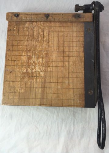 Vintage INGENTO No 2 Guillotine Industrial Rustic Paper Cutter Compact Size Wood