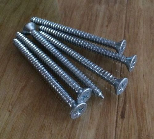 BOX of 75 #10 x 2 1/2 Sheet Metal Screw Phillips Flat Hd Type A Stainless Steel