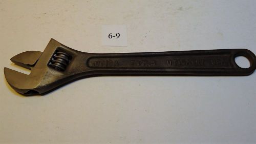 UTICA ADJUSTABLE WRENCH, 10in., made in U. S. A