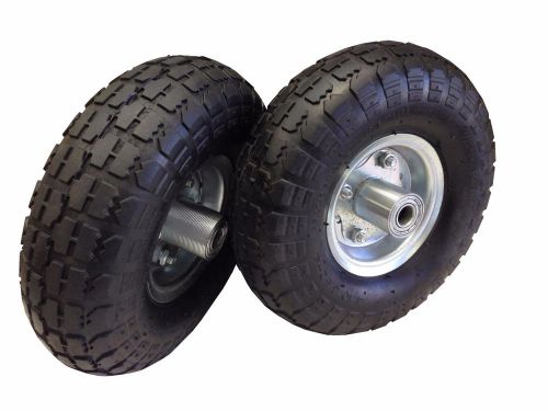 NEW 2 TIRE SET 10&#039;&#039; STEEL AIR PNEUMATIC HAND TRUCK DOLLY WAGON INDUSTRIAL WHEEL