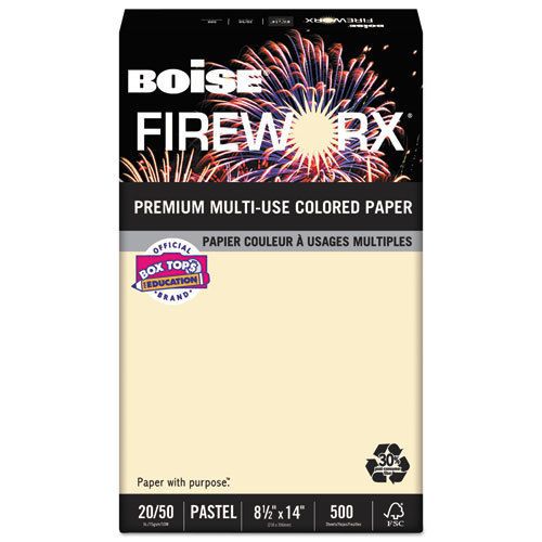 FIREWORX Colored Paper, 20lb, 8-1/2 x 14, Flashing Ivory, 500 Sheets/Ream