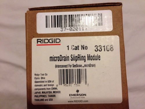 RIDGID 33108 MICRODRAIN MICROREEL SLIPRING MODULE INTERCONNECT FOR SEESNAKE
