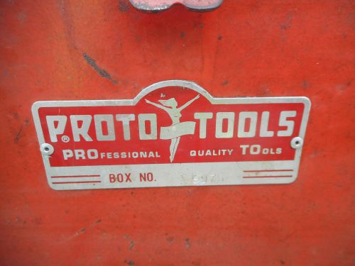 L2004- Vintage Proto Red Tool Box with Tray 20&#034; x 9-1/2&#034; x 8-1/2&#034;