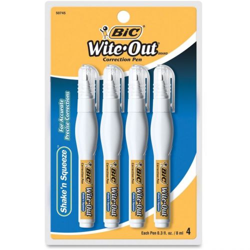 Bic 4-pack Wite Out Shake n Squeeze Correction Pen