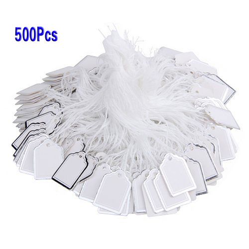 500pcs Price tags with strings Hanging Rings Jewelry Sale Display HP
