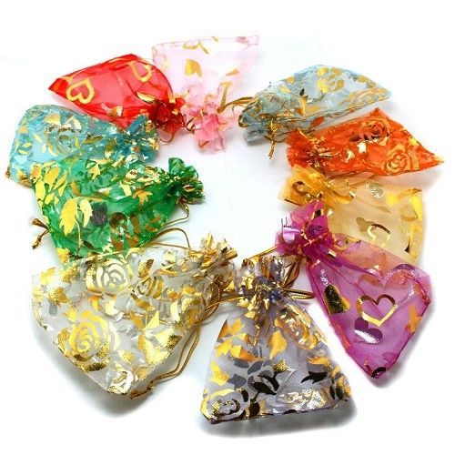 700X Mix Color Organza Jewelry Wedding Gift Candy Bags *7*9cm (Plus Gift)