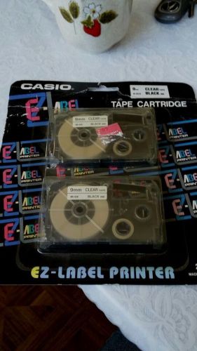 New - Casio IR9X2S 9mm Black-On-Clear Label Tape - 2 pack 9MM IR-9X