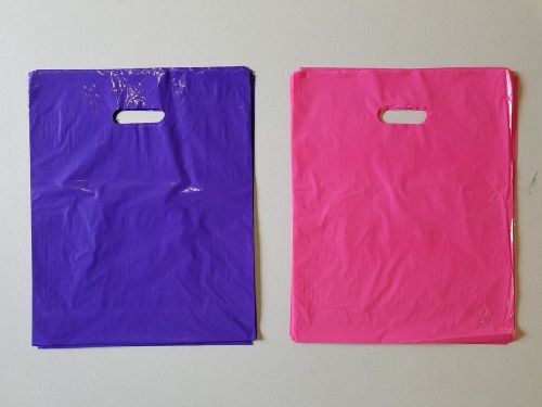 200 Purple and Pink Glossy Merchandise Bags Shopping Bags 9&#034; X 12&#034; with Die C...