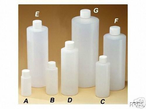 16 oz (473 ml) HDPE Plastic Cylinder Round Bottles w/Caps (Lot of 25)