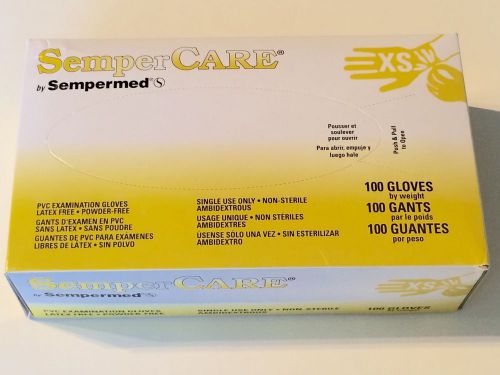 Pvc gloves box 100 powder free disposable size x small sempercare sempermed for sale