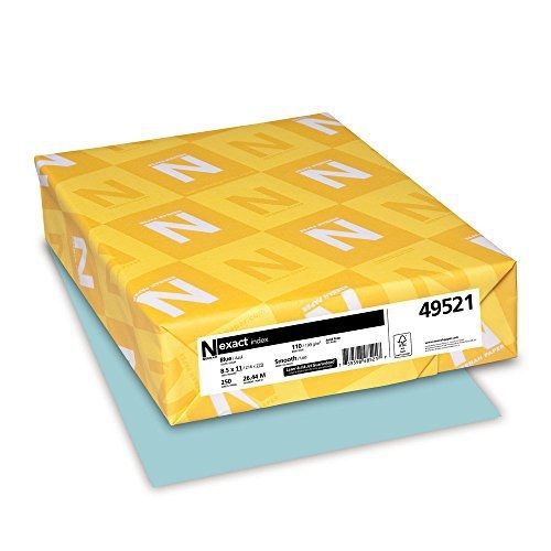 Neenah exact index, 110 lb, 8.5 x 11 inches, 250 sheets, blue for sale