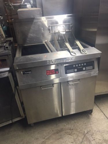 Frymaster Split Pot Nat Gas Fryer with Heated Dump Station and Filtration-AS IS