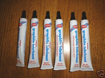 Powdered graphite lubricant  /  six tubes for sale