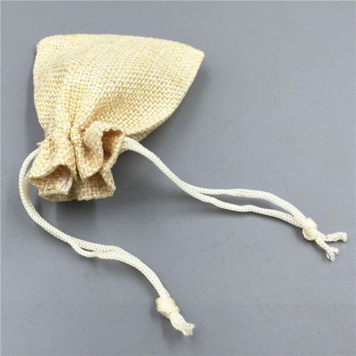 10x 7*9cm Linen Drawstring Jewellery Gift Packaging Pouches Candy Bags Burlap
