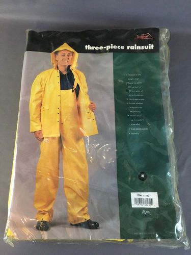 Texsport yellow rain suit pvc 3-piece medium size winter for sale