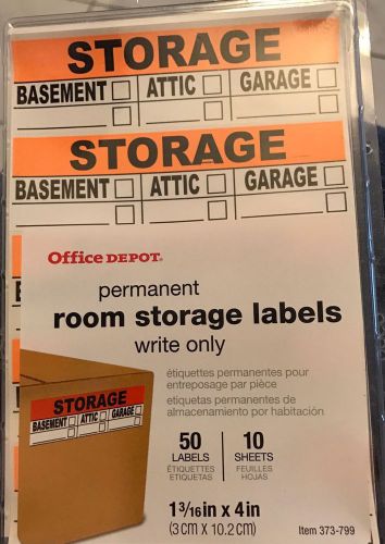 Office Depot Permanent Room Storage Labels Write Only 550 Labels 110 Sheets NEW