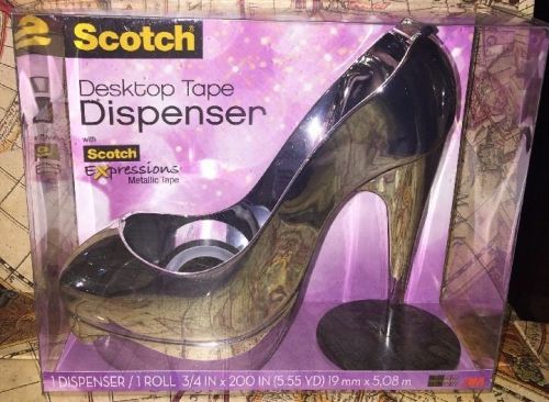 Scotch Expressions Silver Shoe Tape Dispenser w Metallic Stiletto Heel